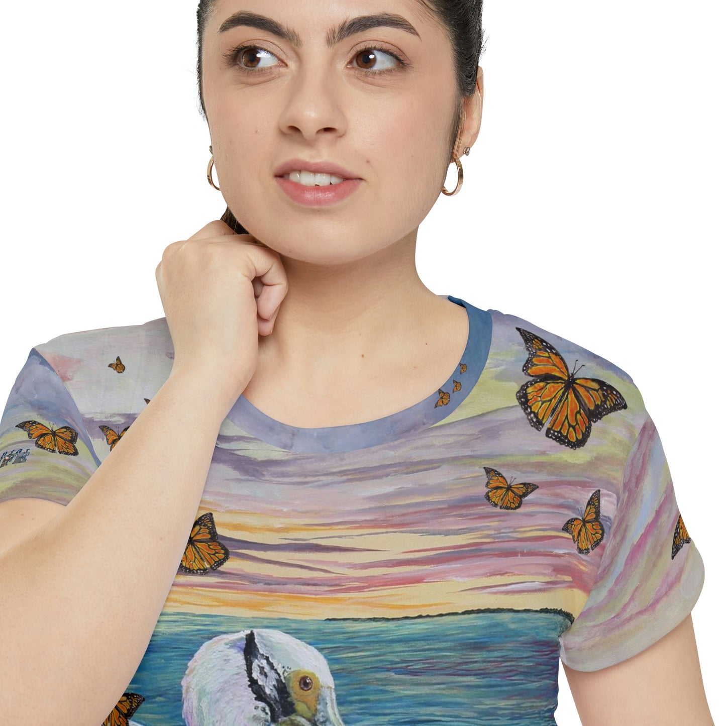Monarchs Migrating over Port Aransas Women's Short Sleeve Shirt