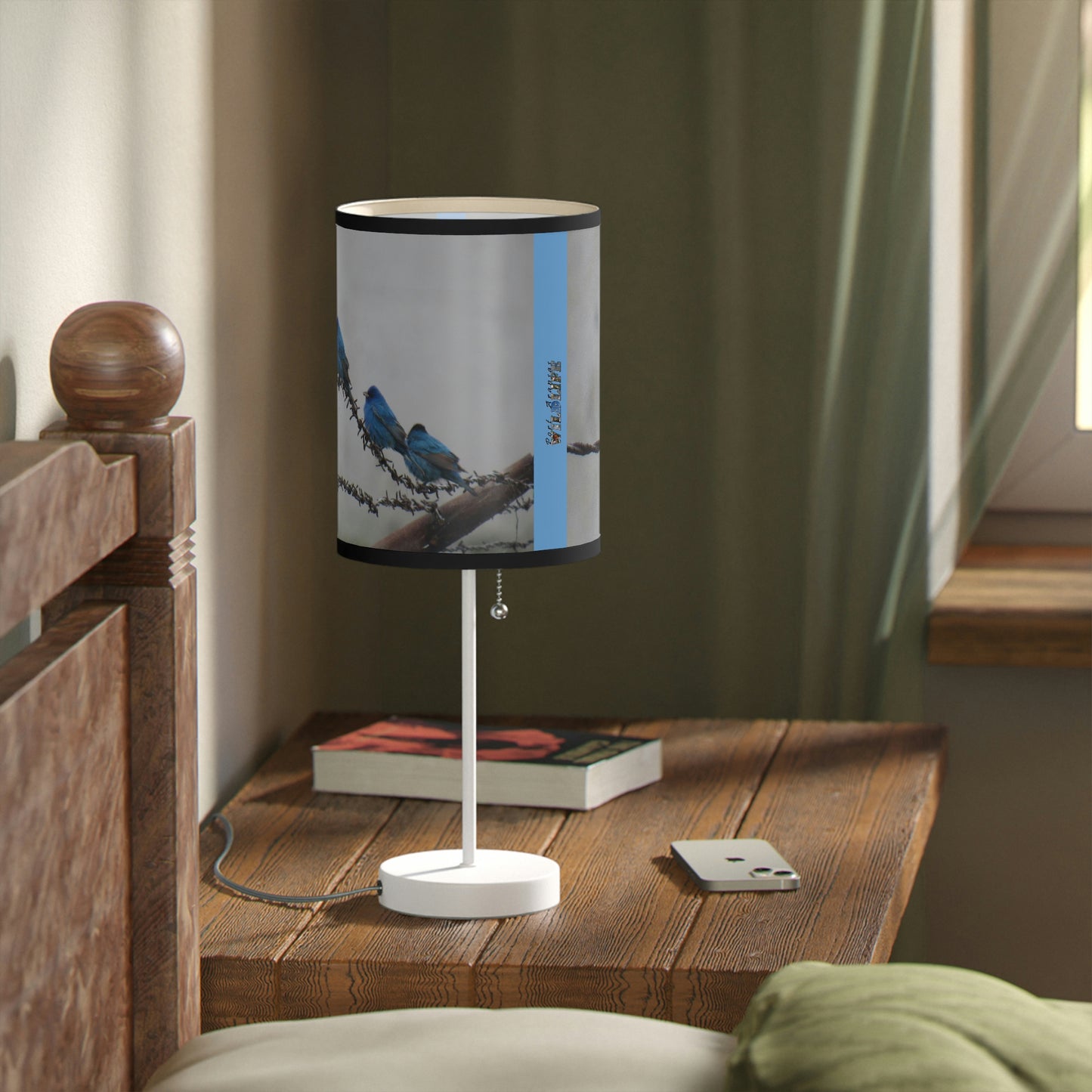 Indigo Buntings Lamp on a Stand, US|CA plug