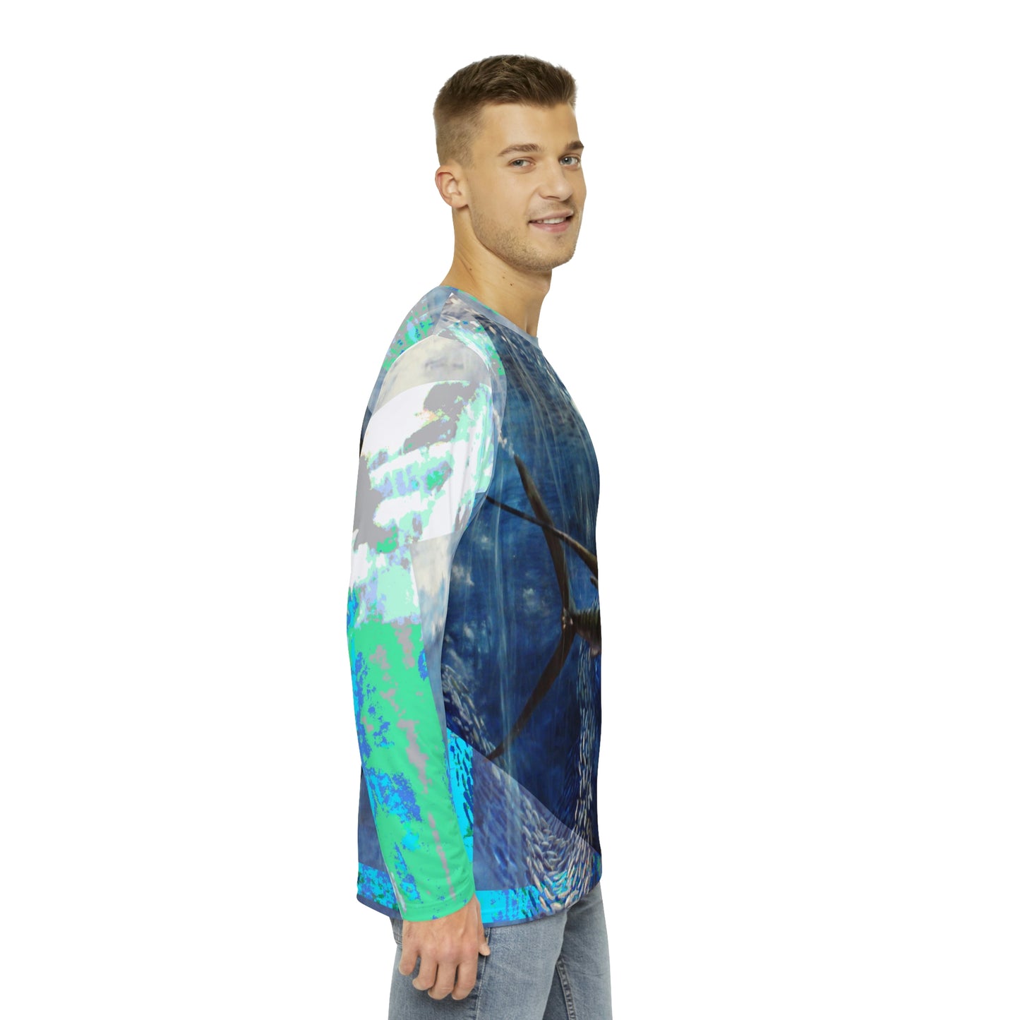 Sailfish Fishing Port Aransas Wildlife Men's Long Sleeve AOP Shirt