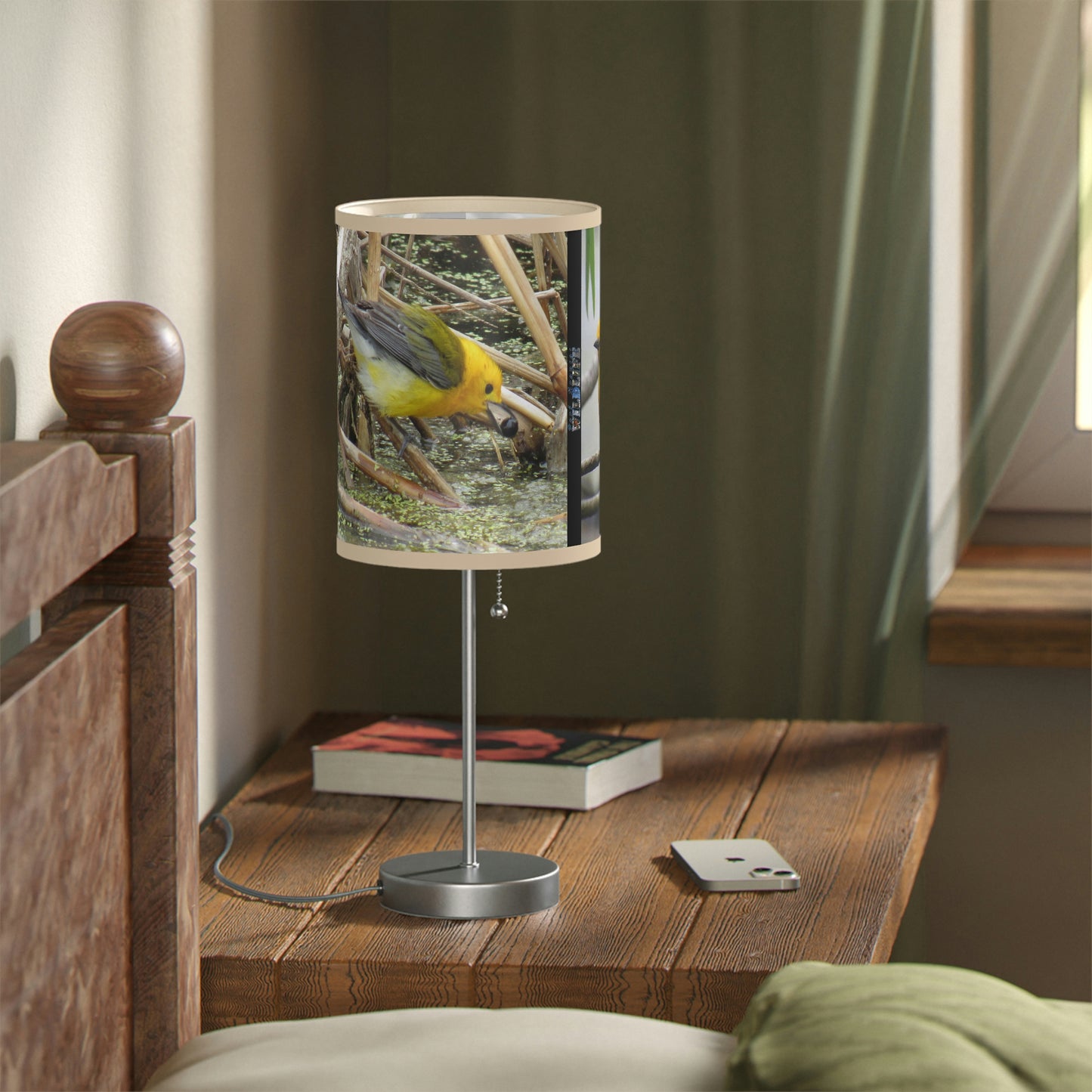 Prothonotary Warbler at Paradise Pond Lamp on a Stand, US|CA plug