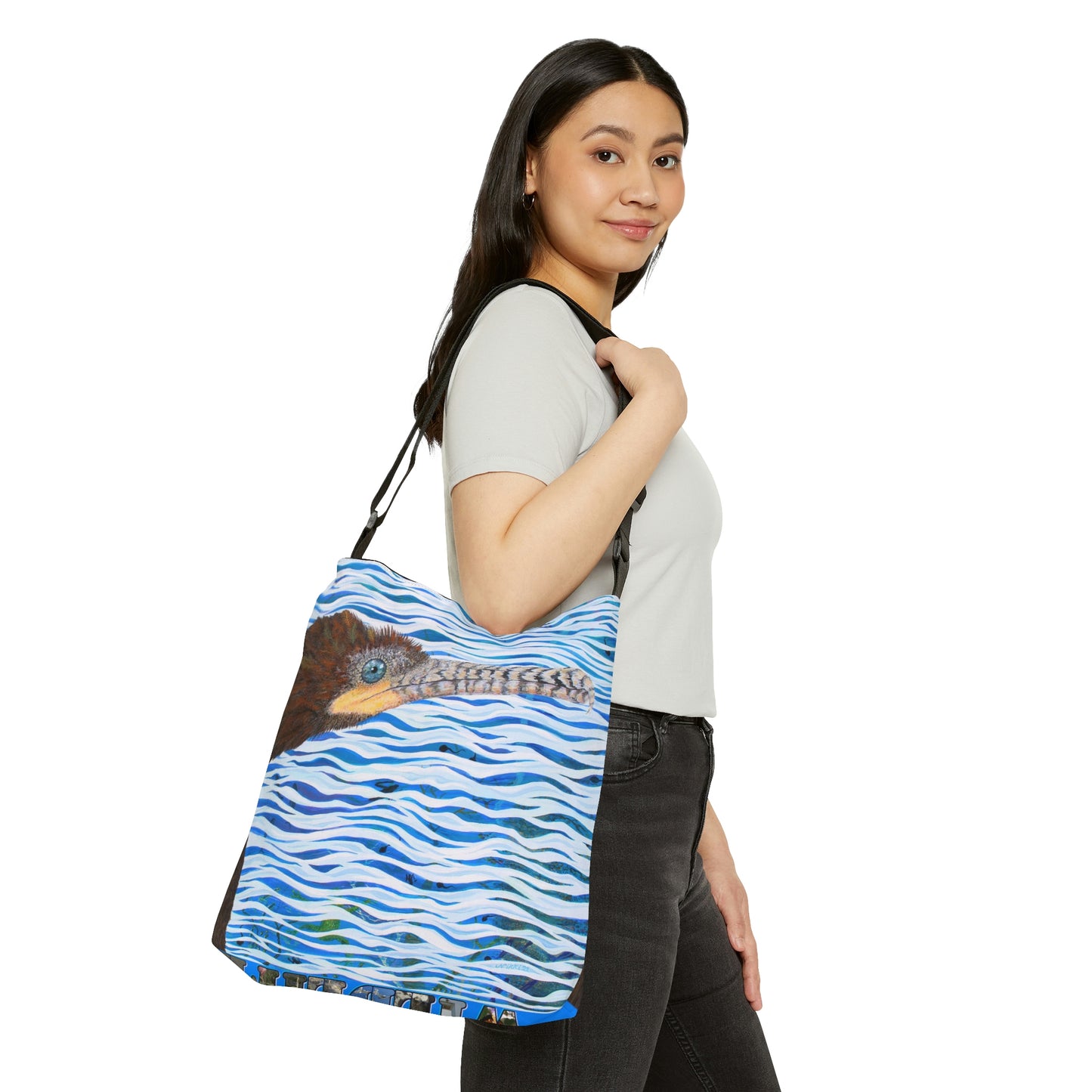 Cormorant in Paradise Adjustable Tote Bag