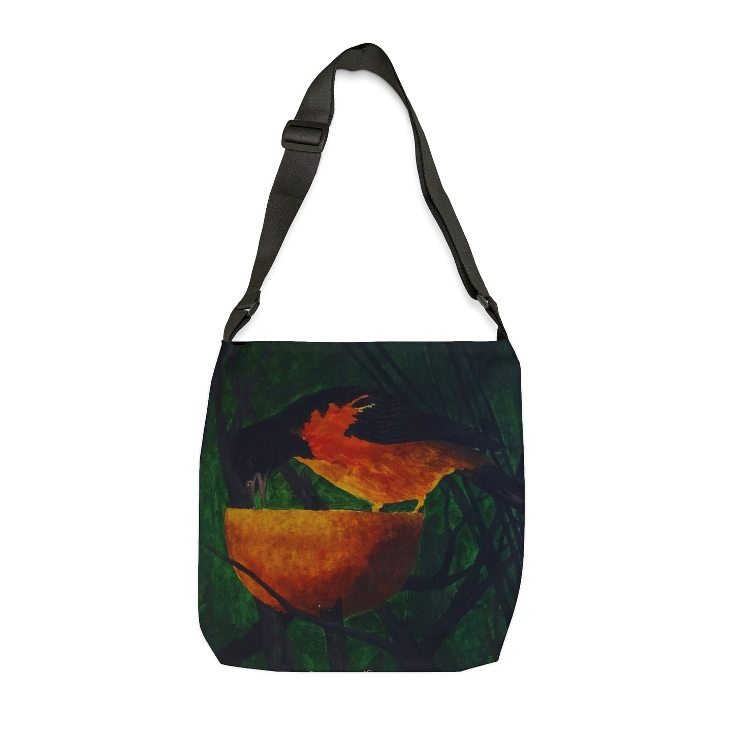 Oriole and an Orange in Port Aransas Adjustable Tote Bag