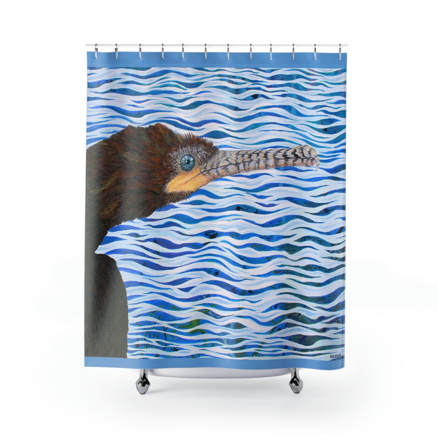 Cormorant in Paradise Port Aransas Wildlife Artistic Shower Curtains
