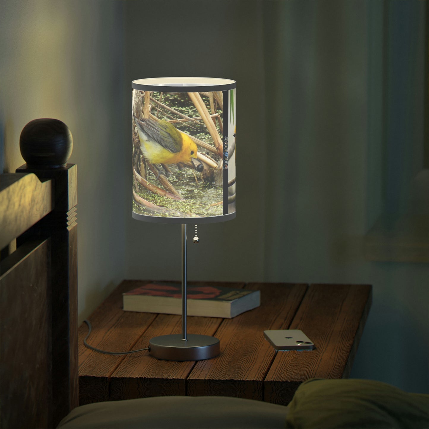 Prothonotary Warbler at Paradise Pond Lamp on a Stand, US|CA plug
