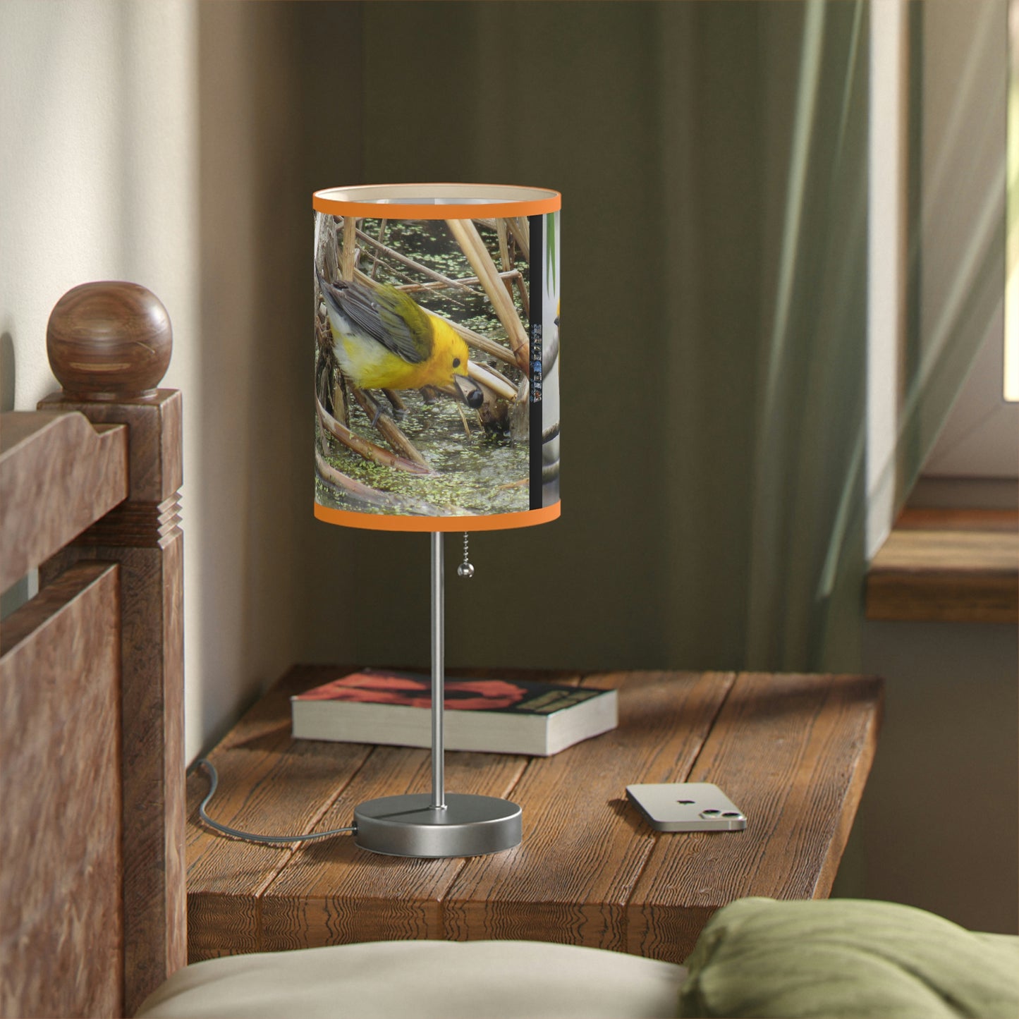 Prothonotary Warbler at Paradise Pond Lamp on a Stand, US|CA plug
