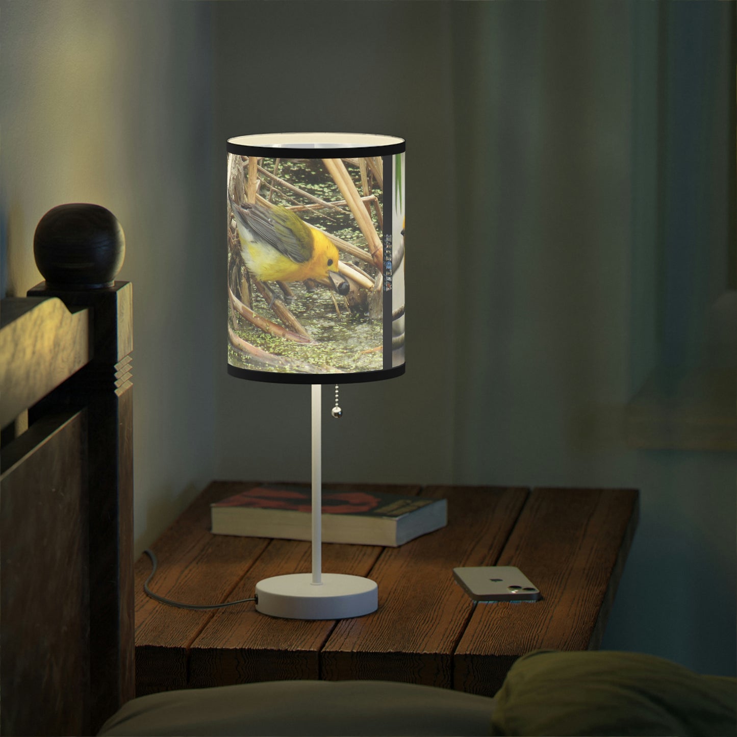Prothonotary Warbler at Paradise Pond Lamp on a Stand, US|CA plug