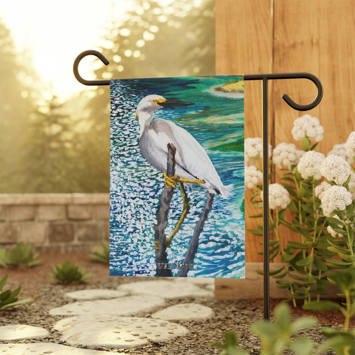 Egret Bird Art Garden Banner & House Flag