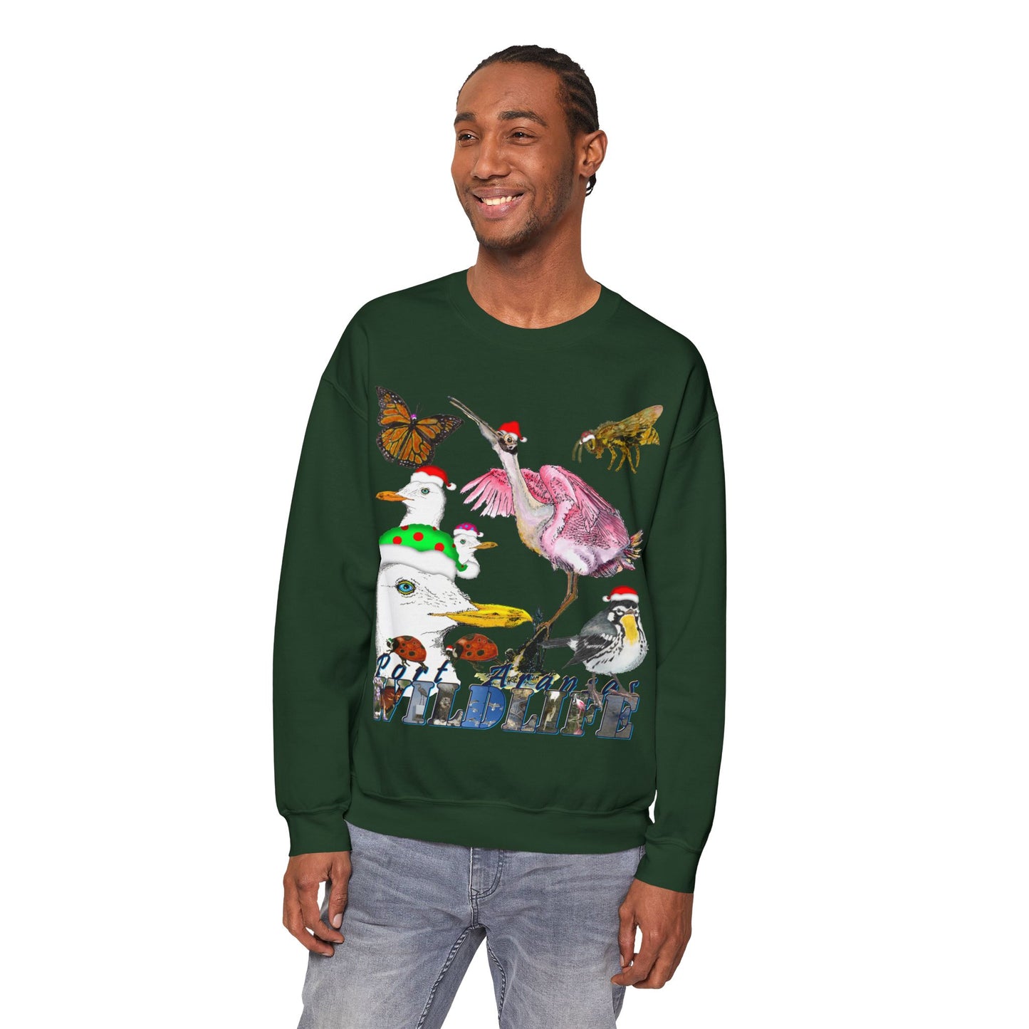 Seasonal Seller Sweatshirt: Ugly Christmas Sweater Port Aransas Wildlife Holiday Fun