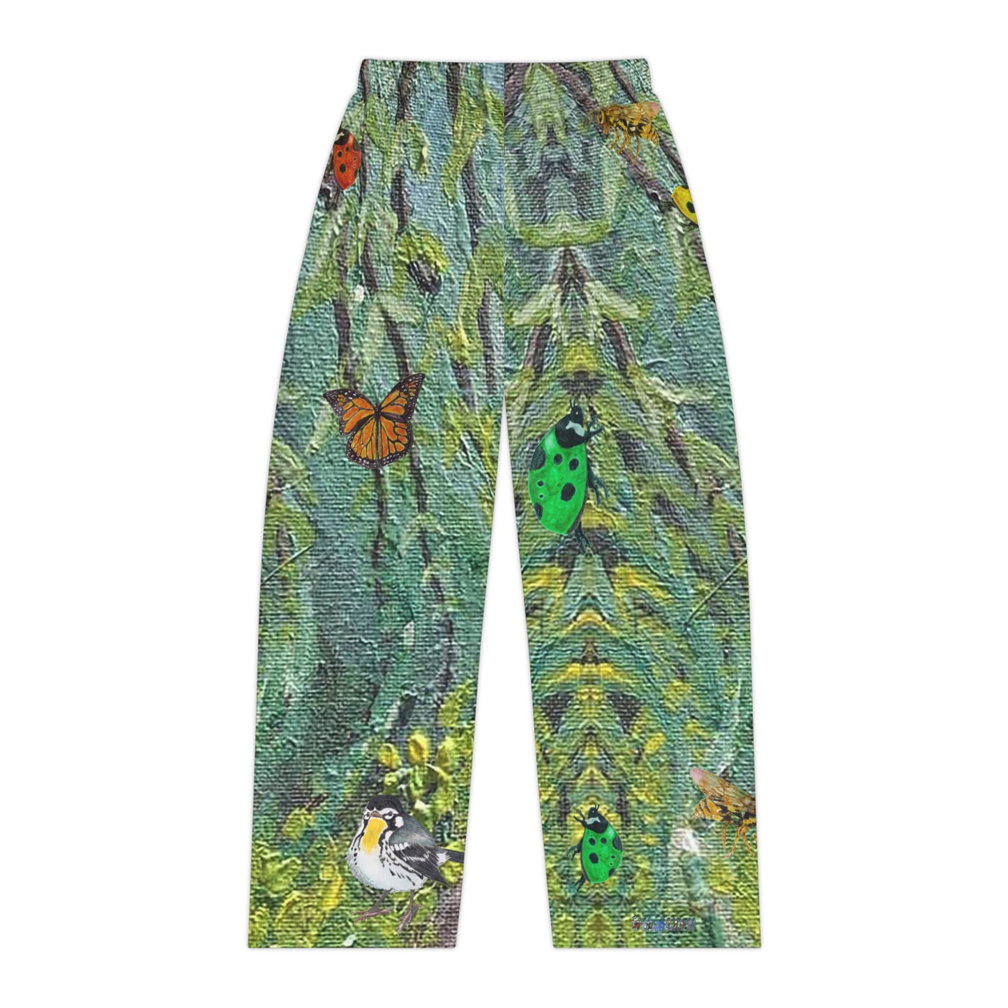 Comfort Pants Nature Birds Butterfly Ladybugs Trees Leaves Art by Port Aransas Wildlife