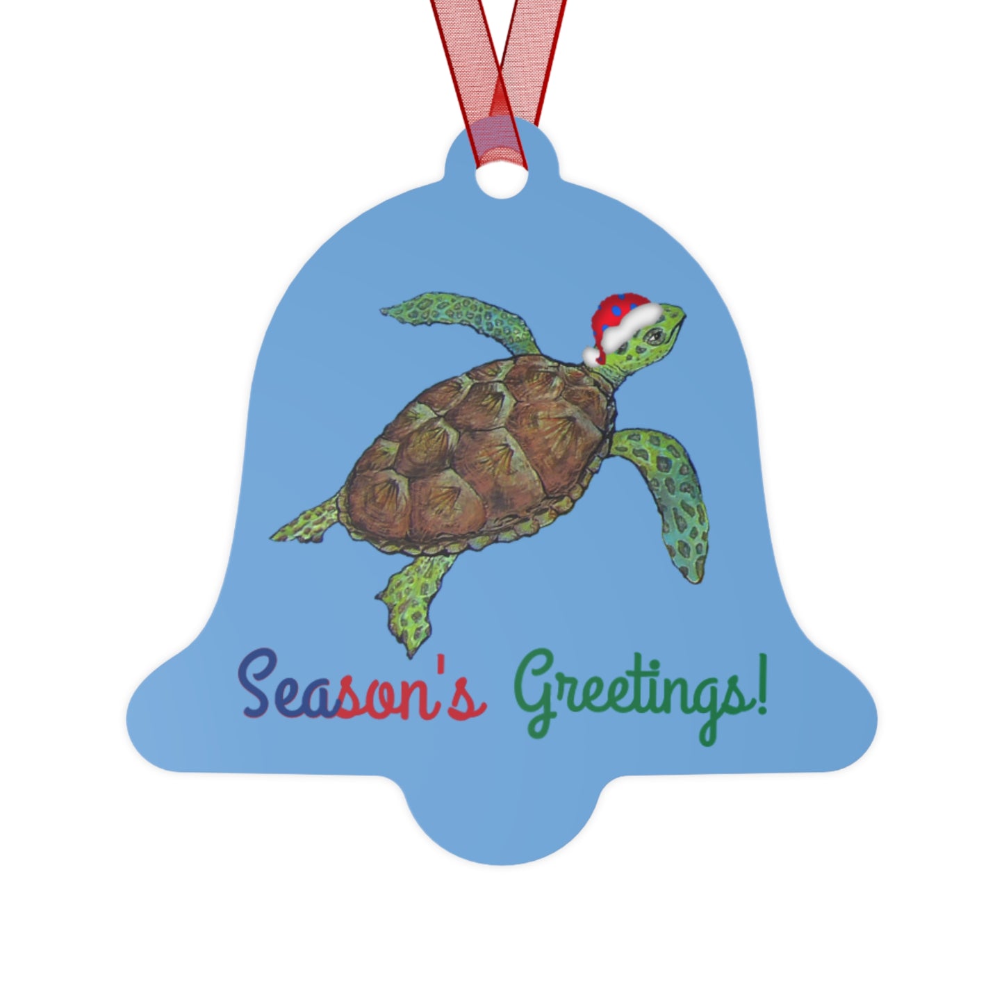 Metal Ornaments - Sea Turtle Sam's Elf Patrol Seasons Greetings