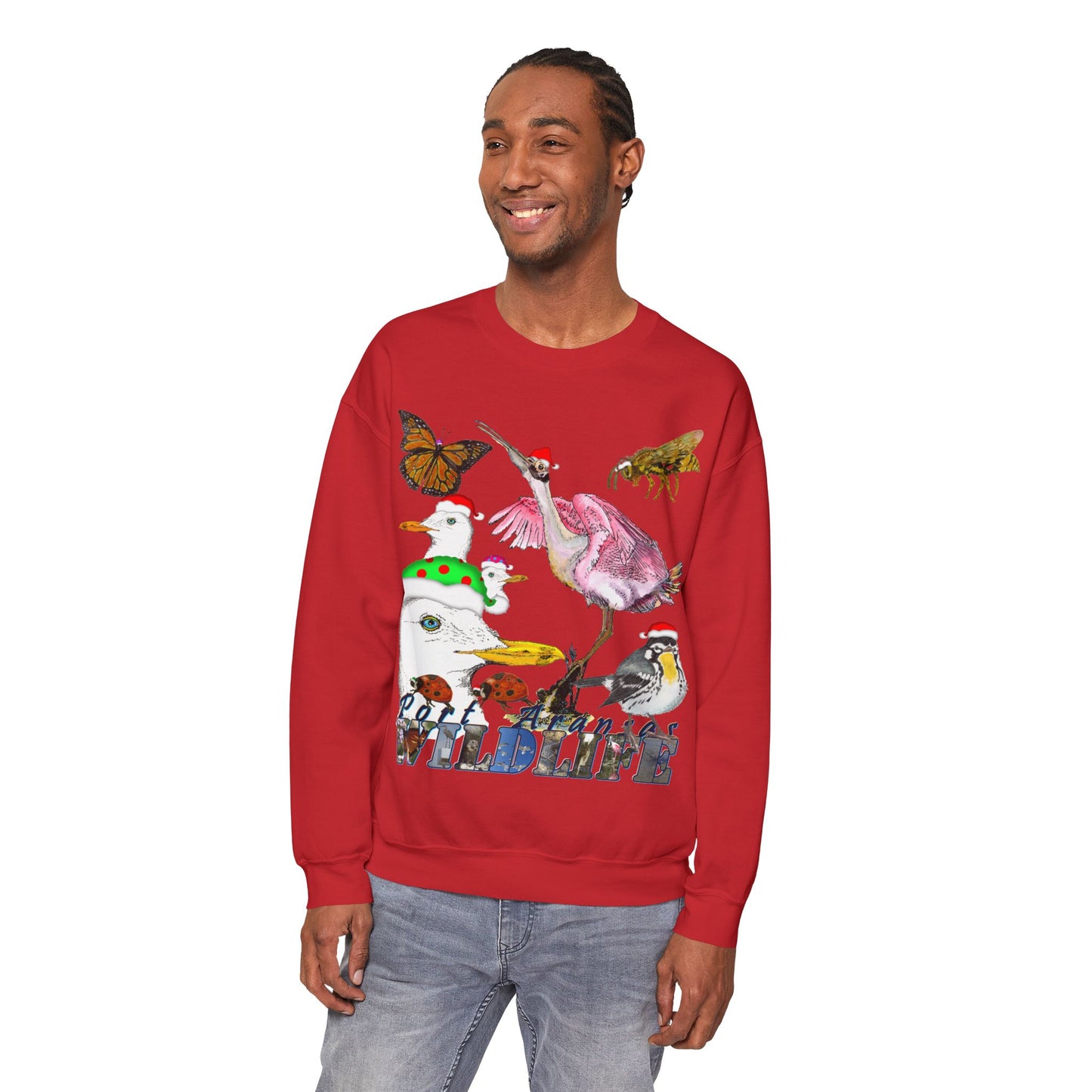 Seasonal Seller Sweatshirt: Ugly Christmas Sweater Port Aransas Wildlife Holiday Fun