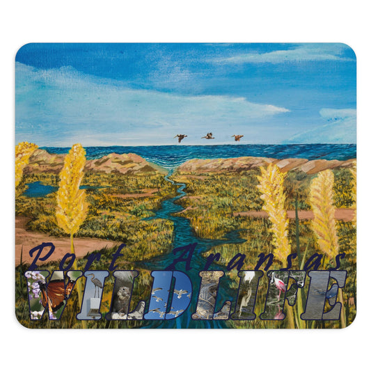 Port Aransas Wildlife Mouse Pad — Scenic Coastal Marsh Desk Mat