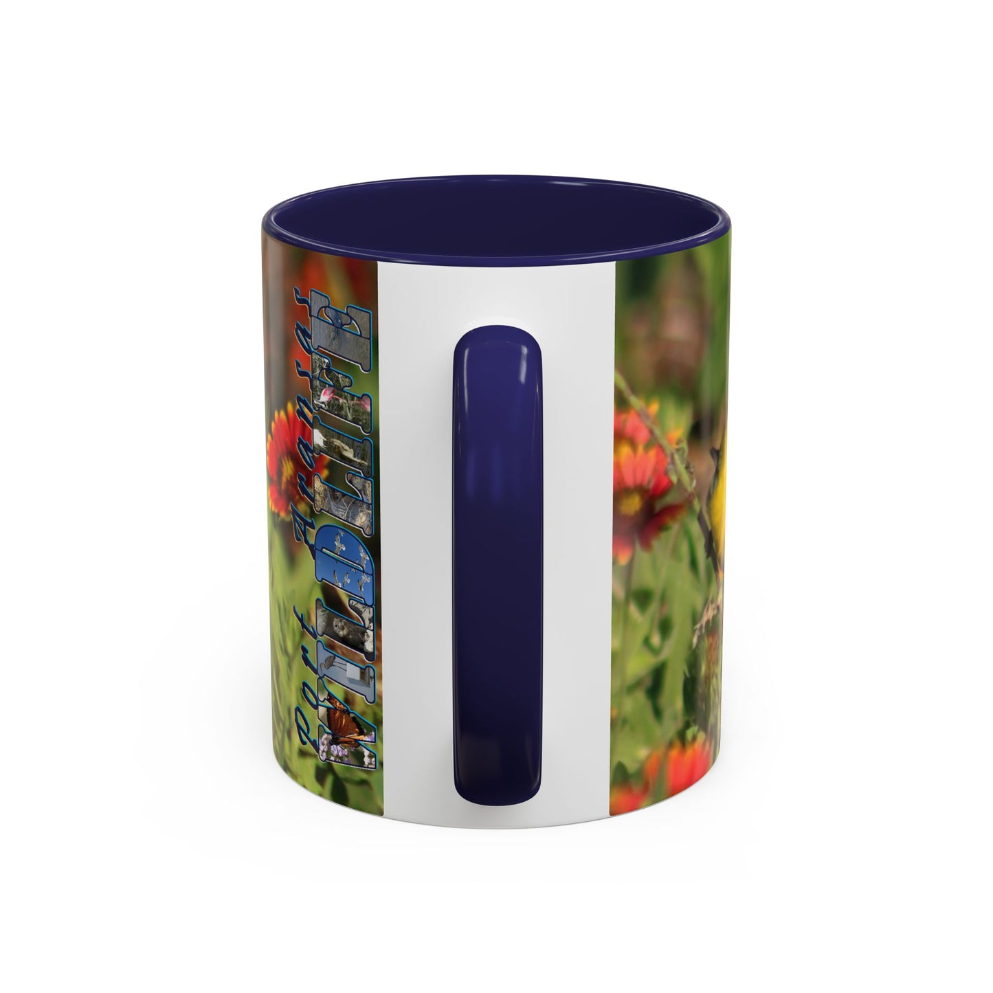 Mug - Blue-winged Warbler Floral Accent Coffee Mug - Gift for Birders and Nature Lovers