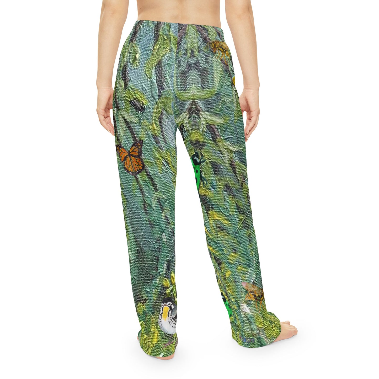 Comfort Pants Nature Birds Butterfly Ladybugs Trees Leaves Art by Port Aransas Wildlife
