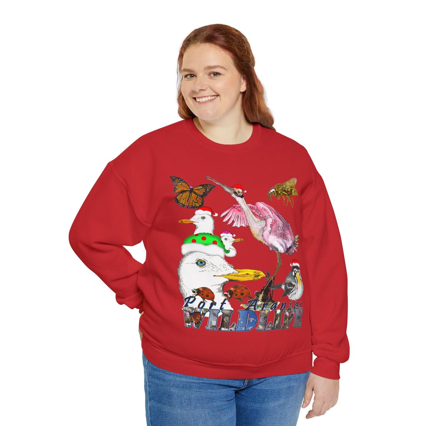 Seasonal Seller Sweatshirt: Ugly Christmas Sweater Port Aransas Wildlife Holiday Fun