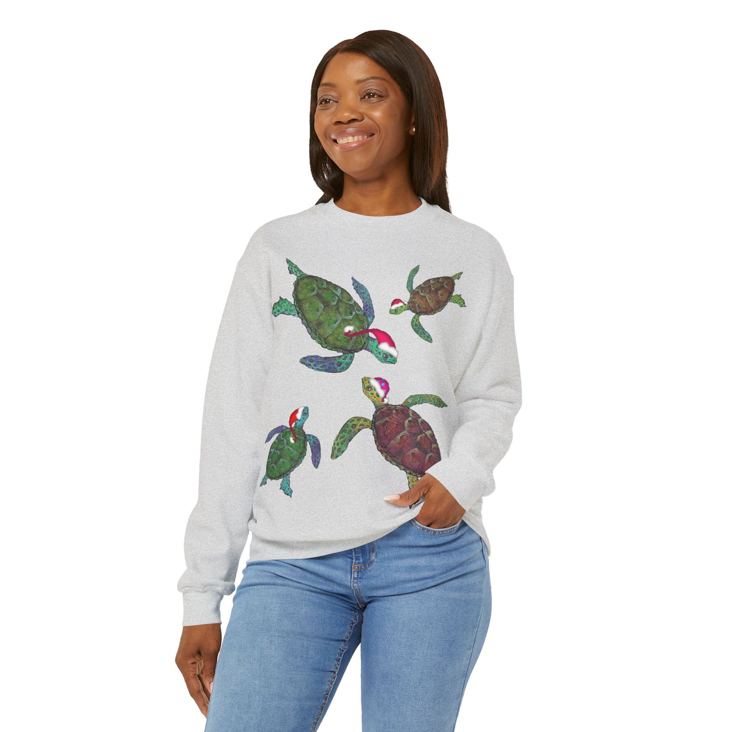 Sea Turtle Ugly Christmas Sweatshirt - Seasonal Seller