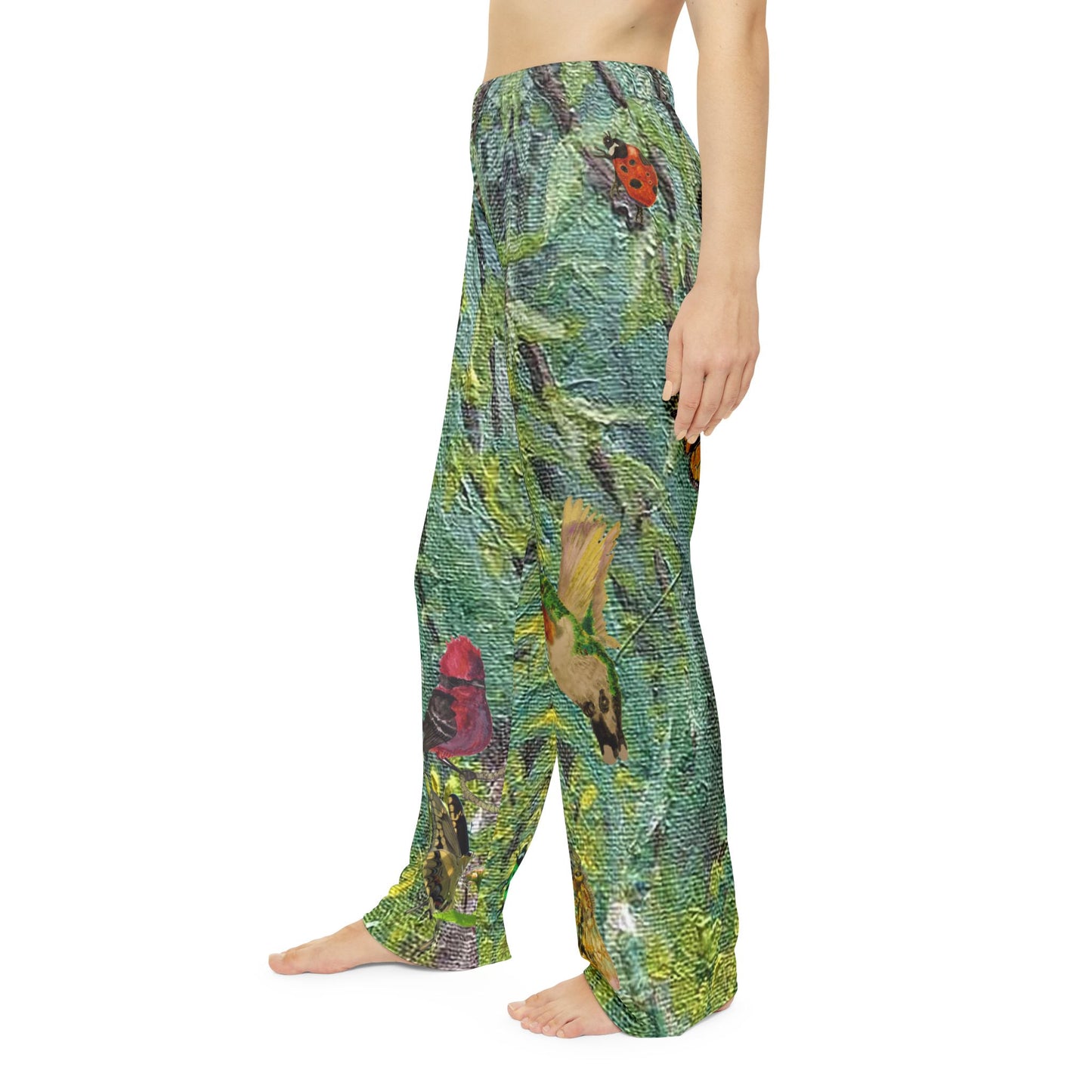 Comfort Pants Nature Birds Butterfly Ladybugs Trees Leaves Art by Port Aransas Wildlife