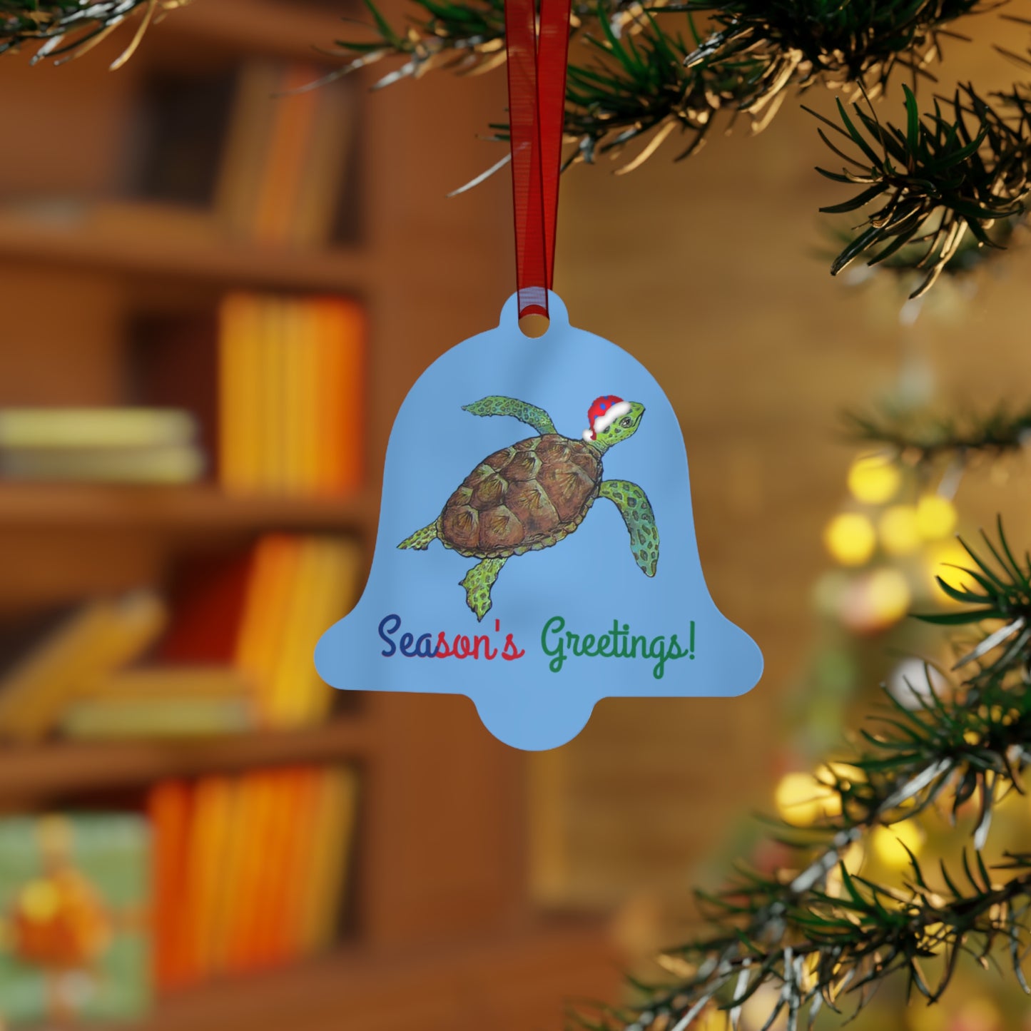 Metal Ornaments - Sea Turtle Sam's Elf Patrol Seasons Greetings