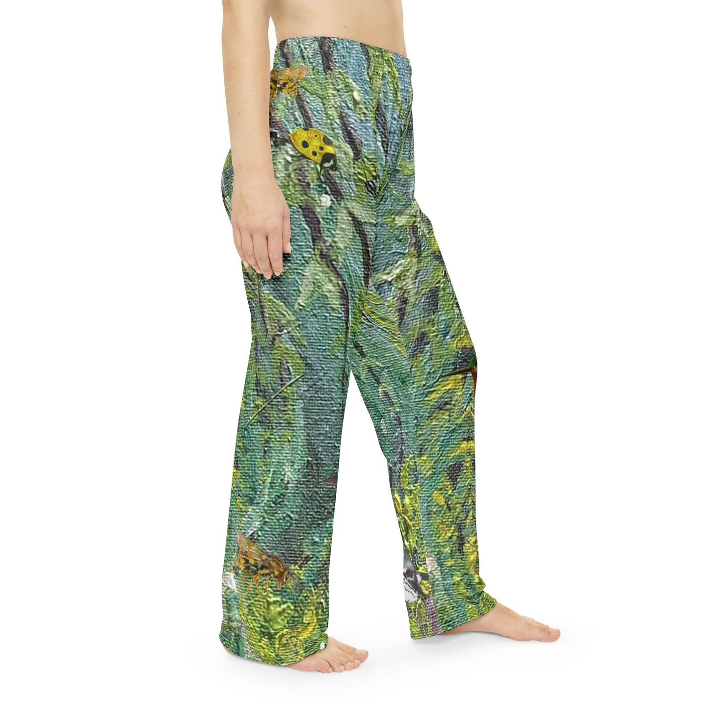 Comfort Pants Nature Birds Butterfly Ladybugs Trees Leaves Art by Port Aransas Wildlife
