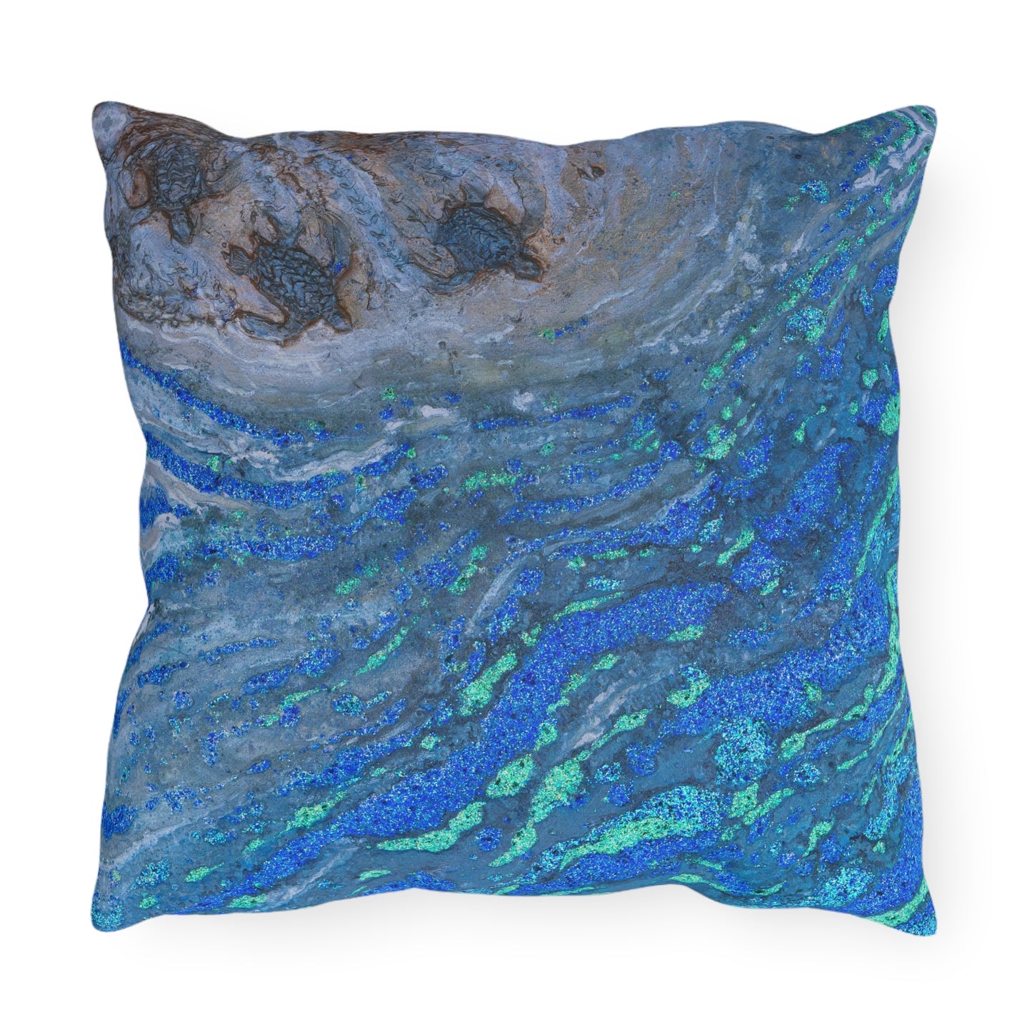 Sounds of the Ocean Children of the Surf Sea Turtle Art Outdoor Pillows