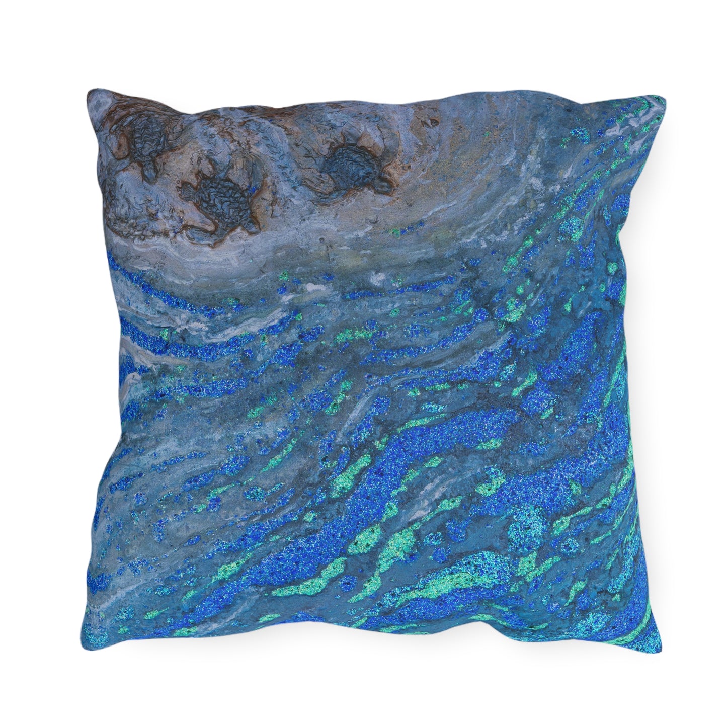 Sounds of the Ocean Children of the Surf Sea Turtle Art Outdoor Pillows