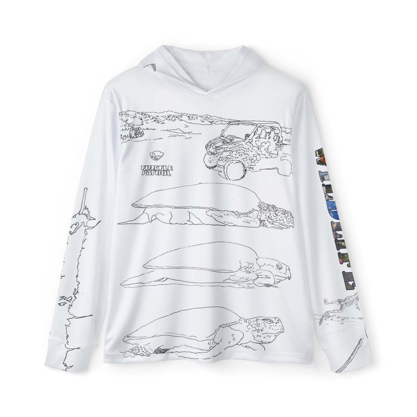 Sea Turtle Rescue Line Art Hoodie — Port Aransas Wildlife
