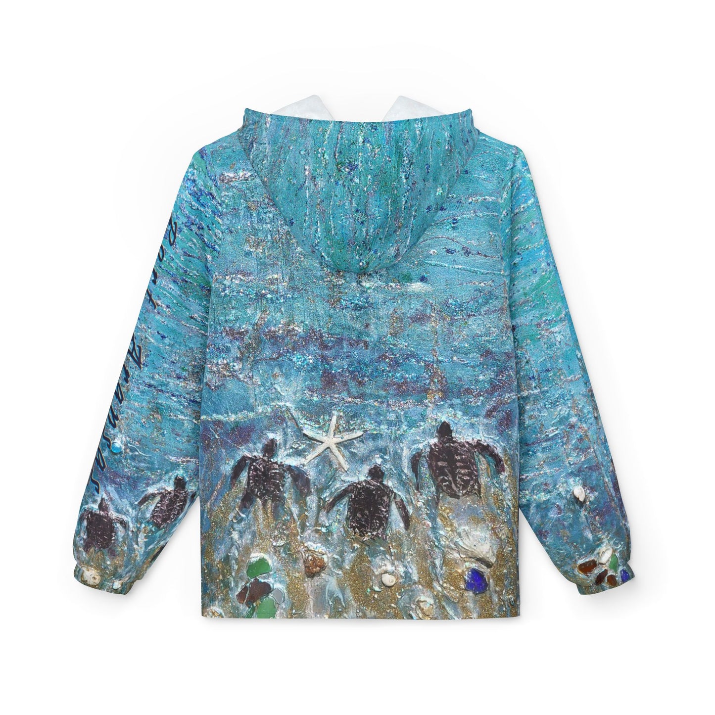 Sea Turtle Hatchlings Windbreaker Jacket — Port Aransas Wildlife Beach Design