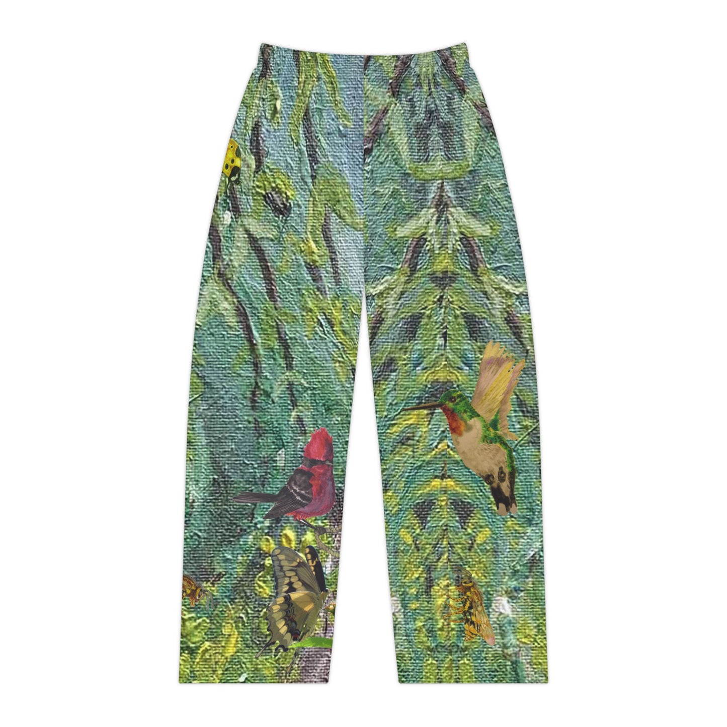 Comfort Pants Nature Birds Butterfly Ladybugs Trees Leaves Art by Port Aransas Wildlife
