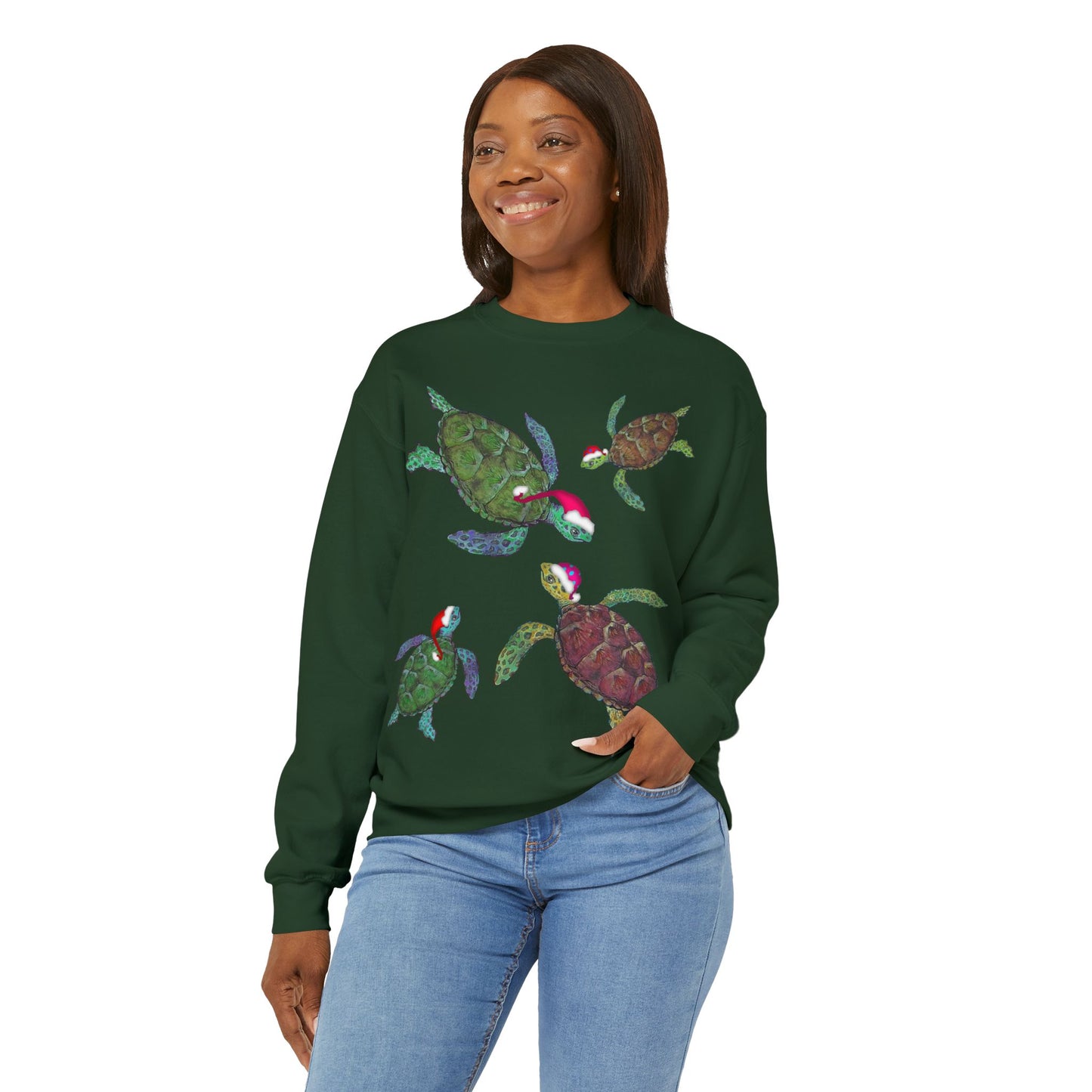 Sea Turtle Ugly Christmas Sweatshirt - Seasonal Seller