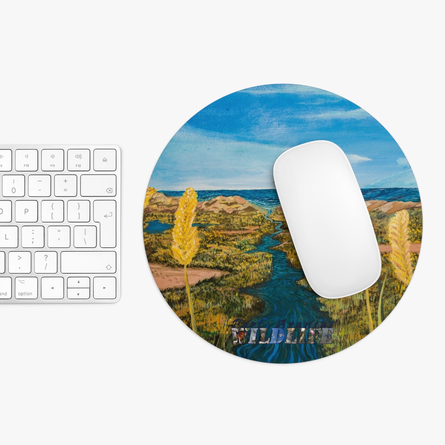 Port Aransas Wildlife Mouse Pad — Scenic Coastal Marsh Desk Mat