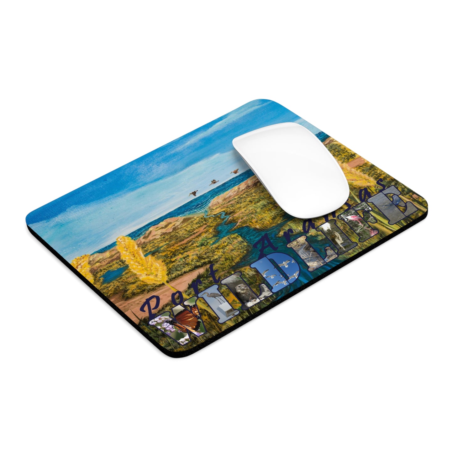 Port Aransas Wildlife Mouse Pad — Scenic Coastal Marsh Desk Mat