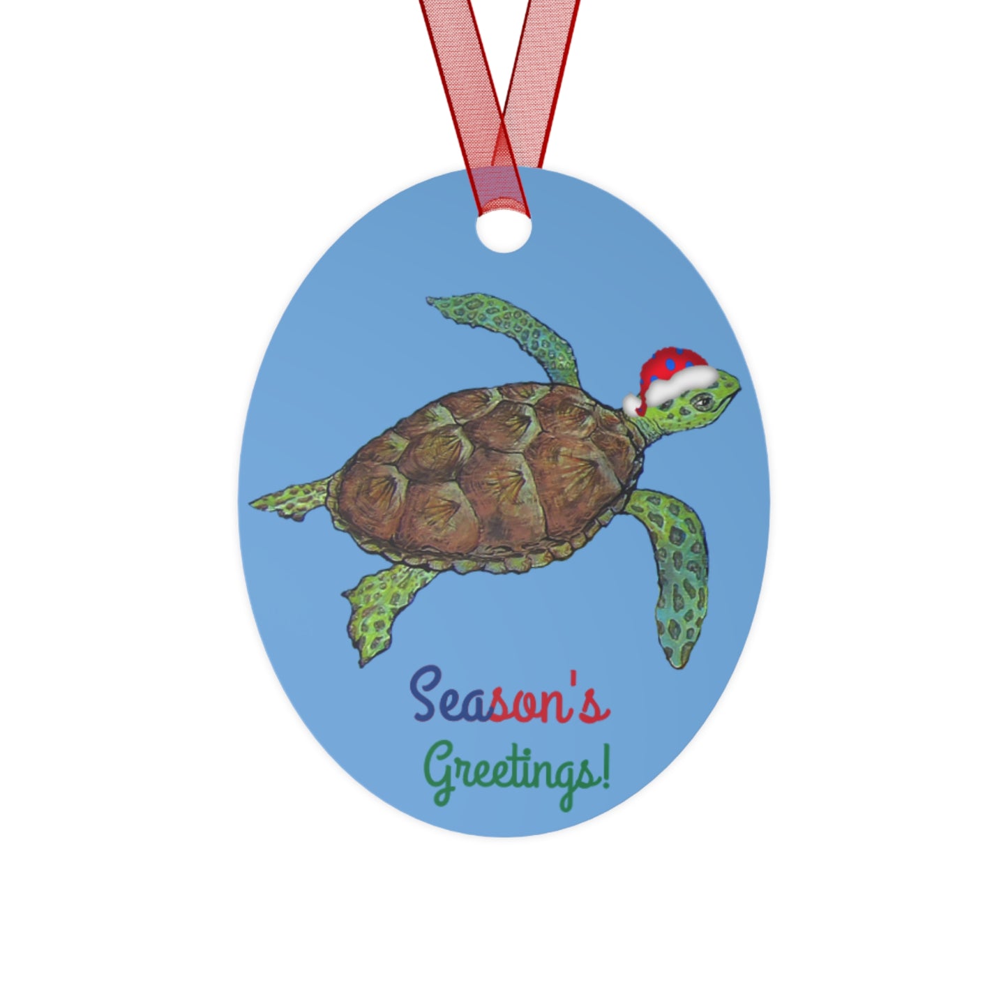 Metal Ornaments - Sea Turtle Sam's Elf Patrol Seasons Greetings