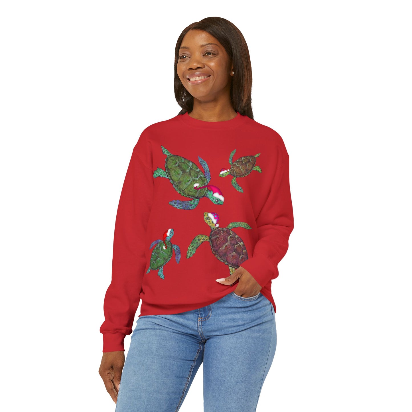 Sea Turtle Ugly Christmas Sweatshirt - Seasonal Seller