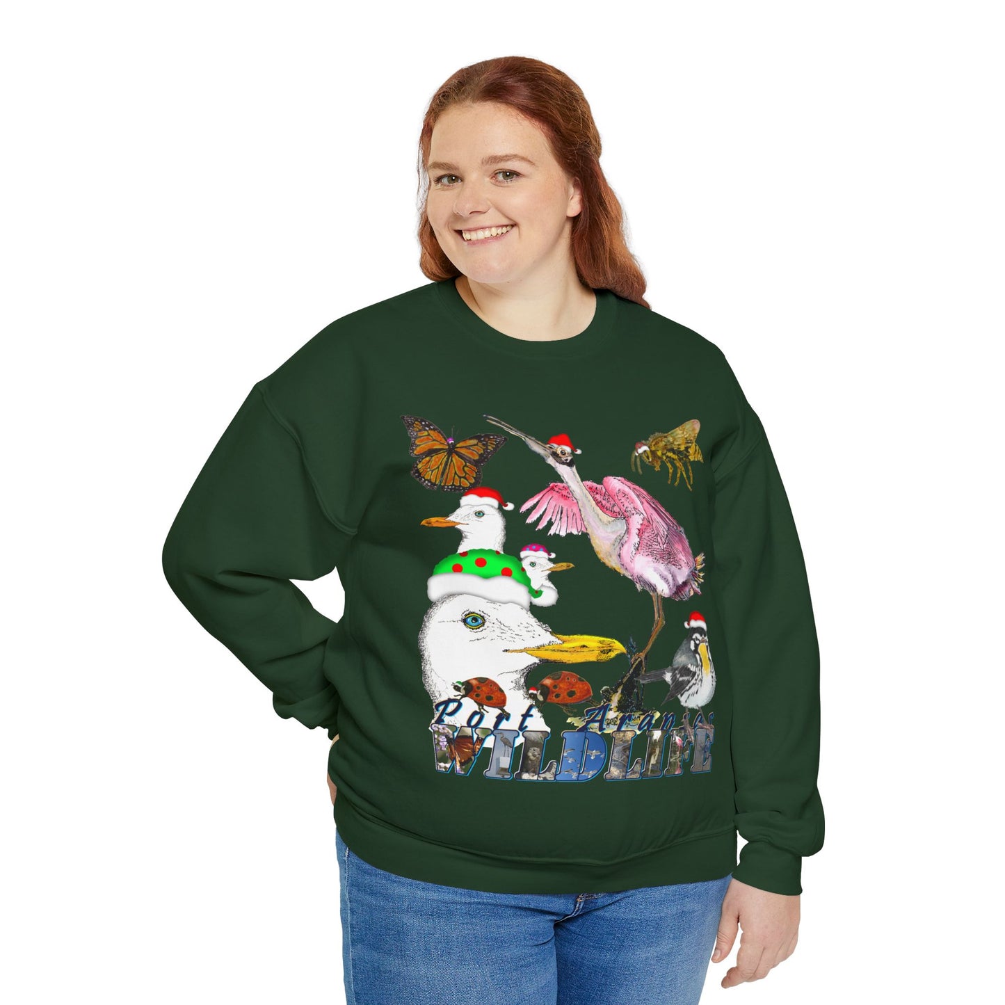 Seasonal Seller Sweatshirt: Ugly Christmas Sweater Port Aransas Wildlife Holiday Fun