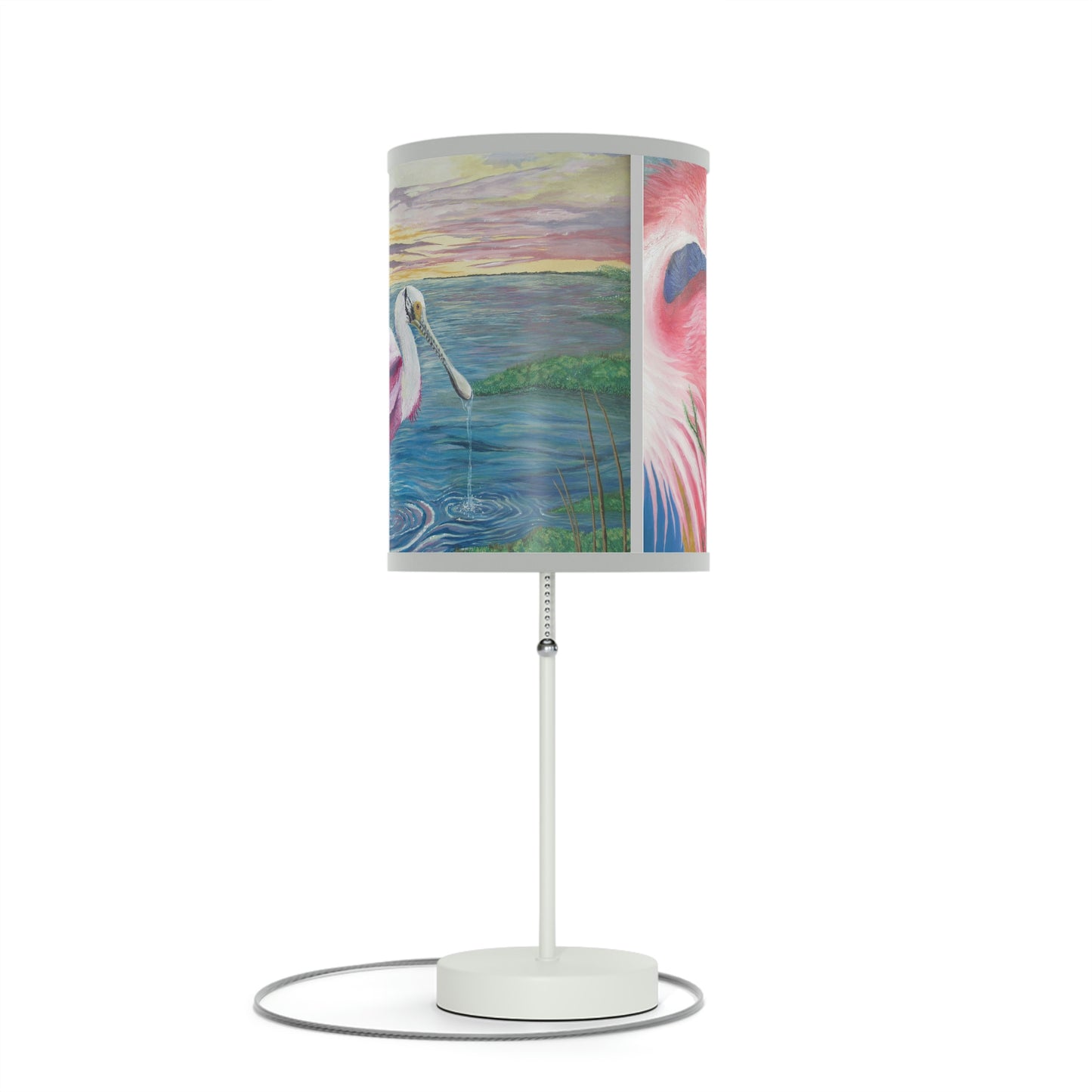 Roseate Spoonbill Art Lamp on a Stand, US|CA plug