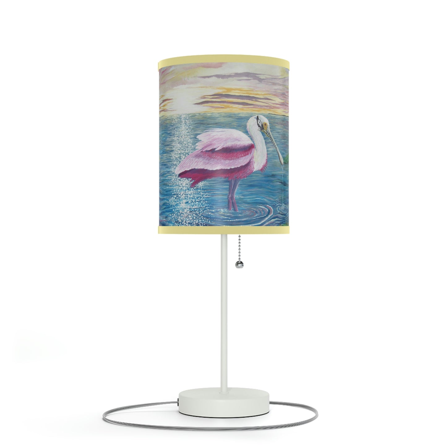 Roseate Spoonbill Art Lamp on a Stand, US|CA plug