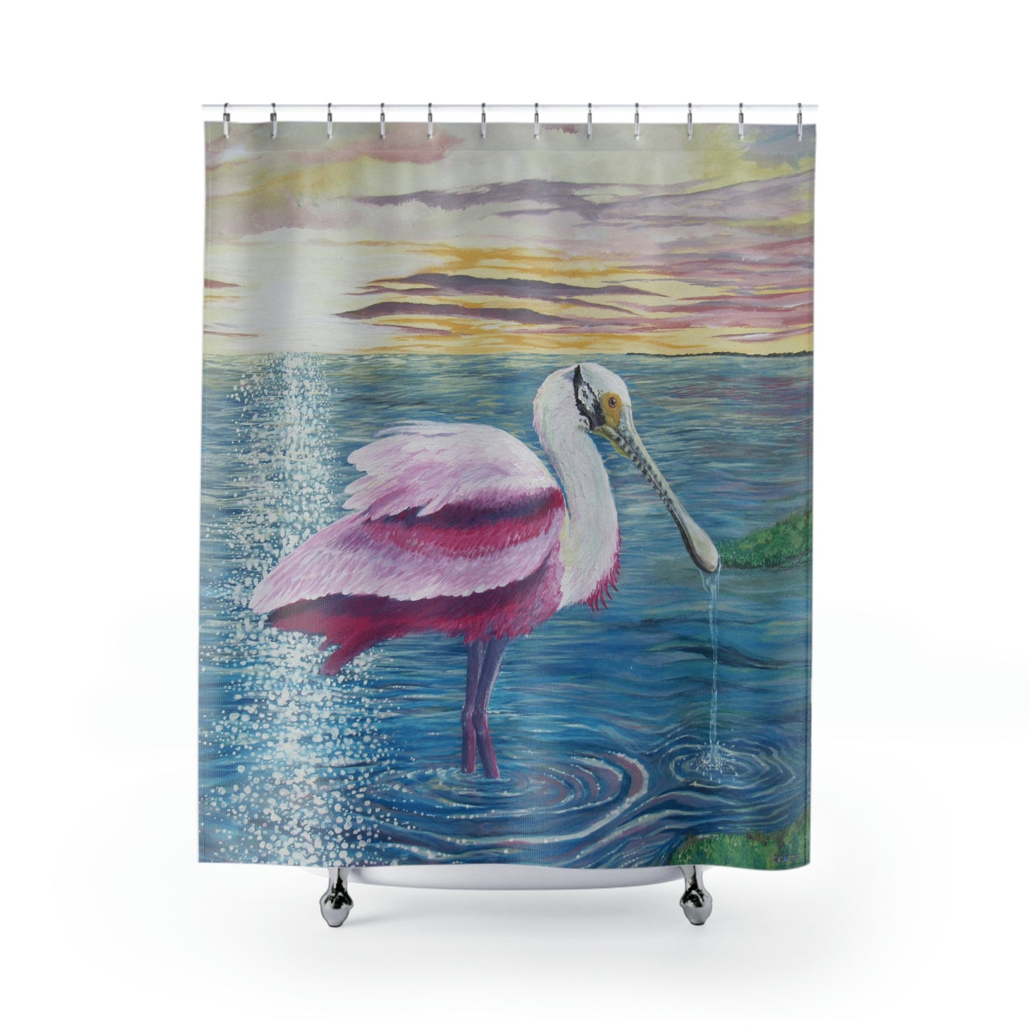 Spoonbill in the Sun Port Aransas Wildlife Artistic Shower Curtains