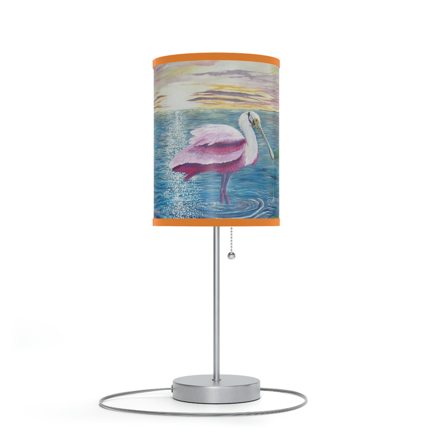 Roseate Spoonbill Art Lamp on a Stand, US|CA plug