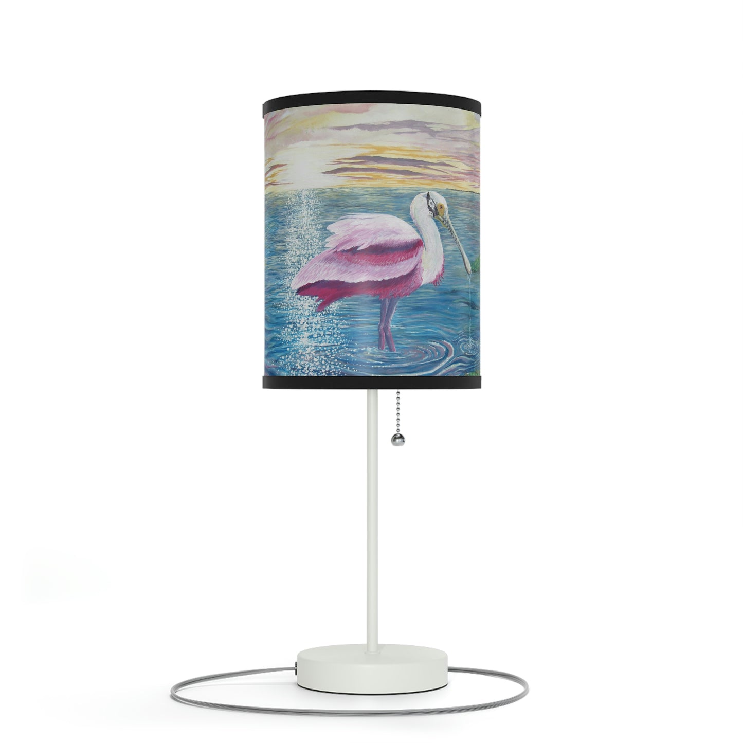 Roseate Spoonbill Art Lamp on a Stand, US|CA plug