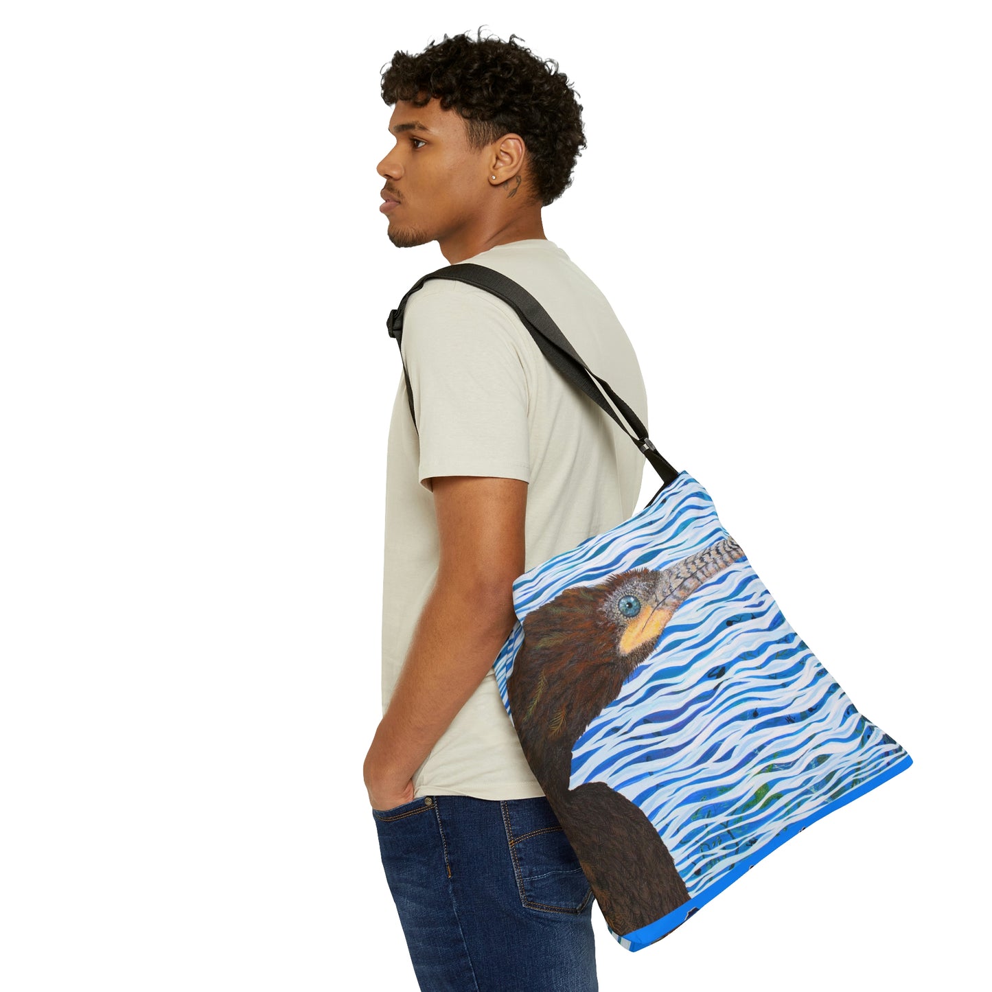 Cormorant in Paradise Adjustable Tote Bag