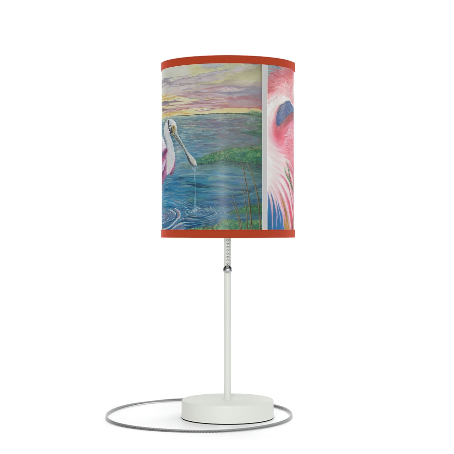 Roseate Spoonbill Art Lamp on a Stand, US|CA plug