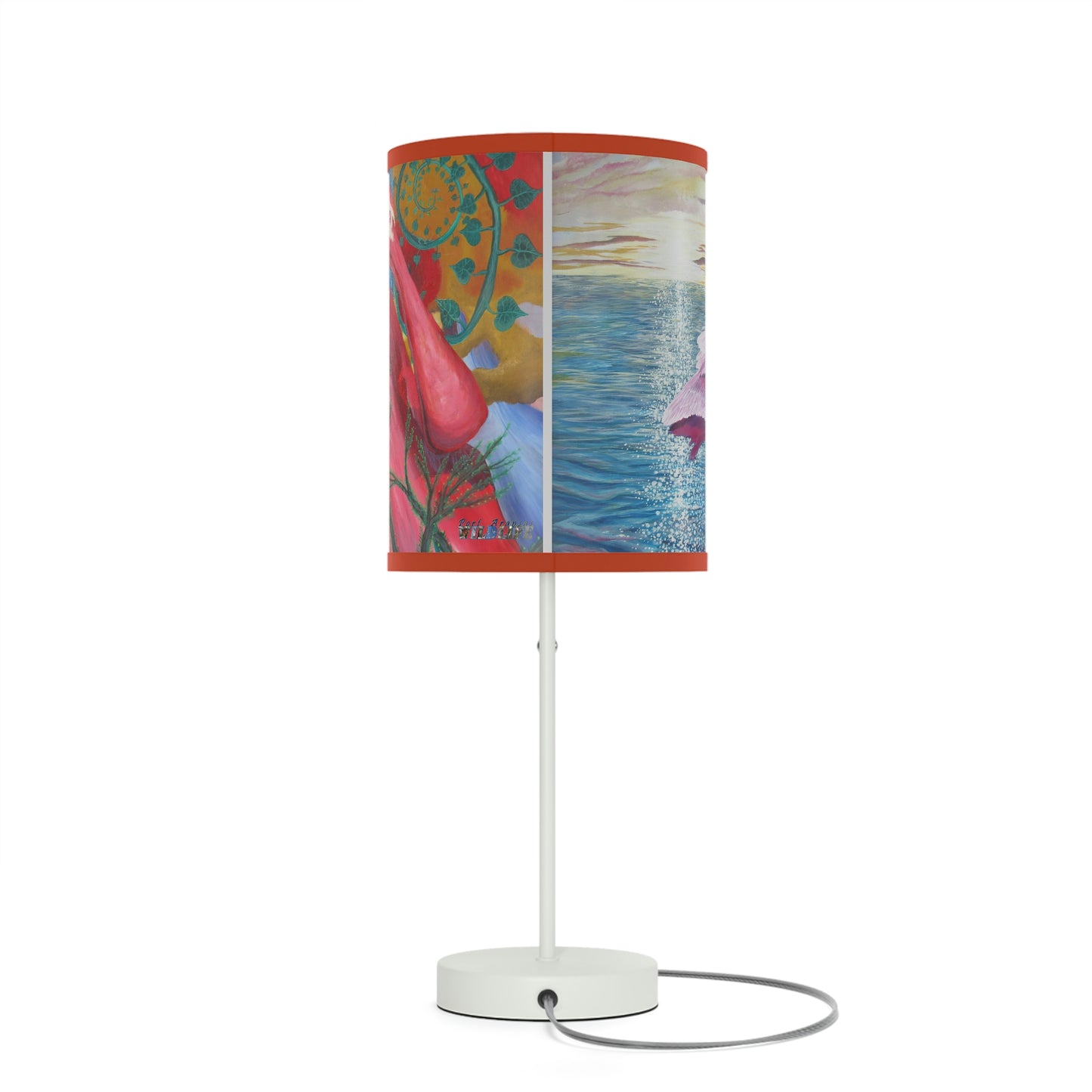 Roseate Spoonbill Art Lamp on a Stand, US|CA plug