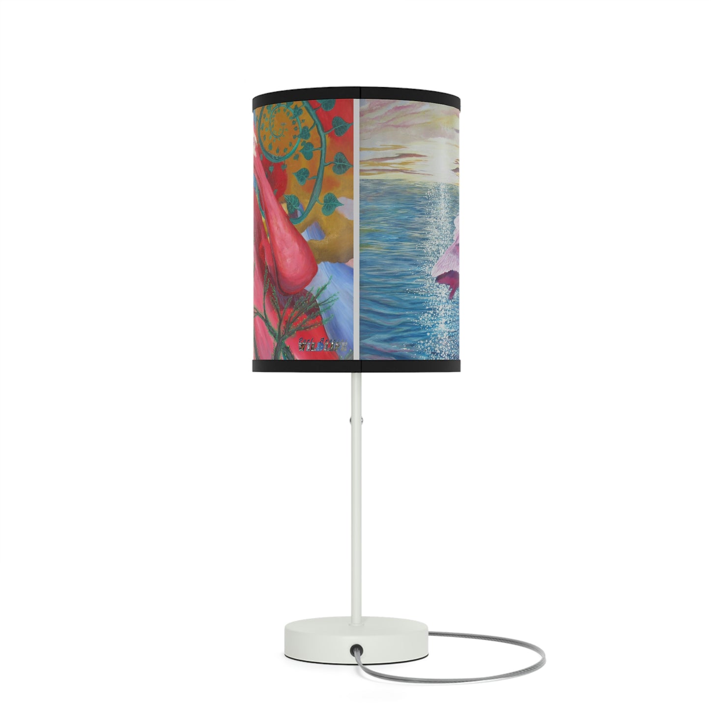 Roseate Spoonbill Art Lamp on a Stand, US|CA plug