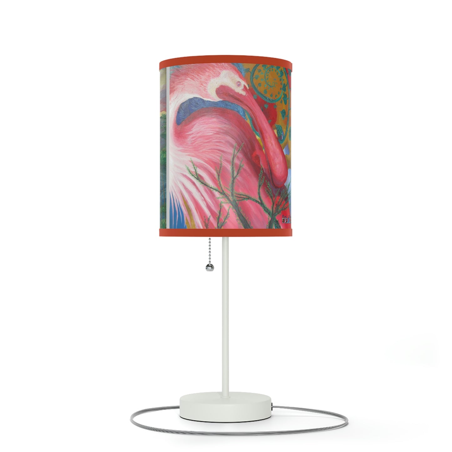 Roseate Spoonbill Art Lamp on a Stand, US|CA plug