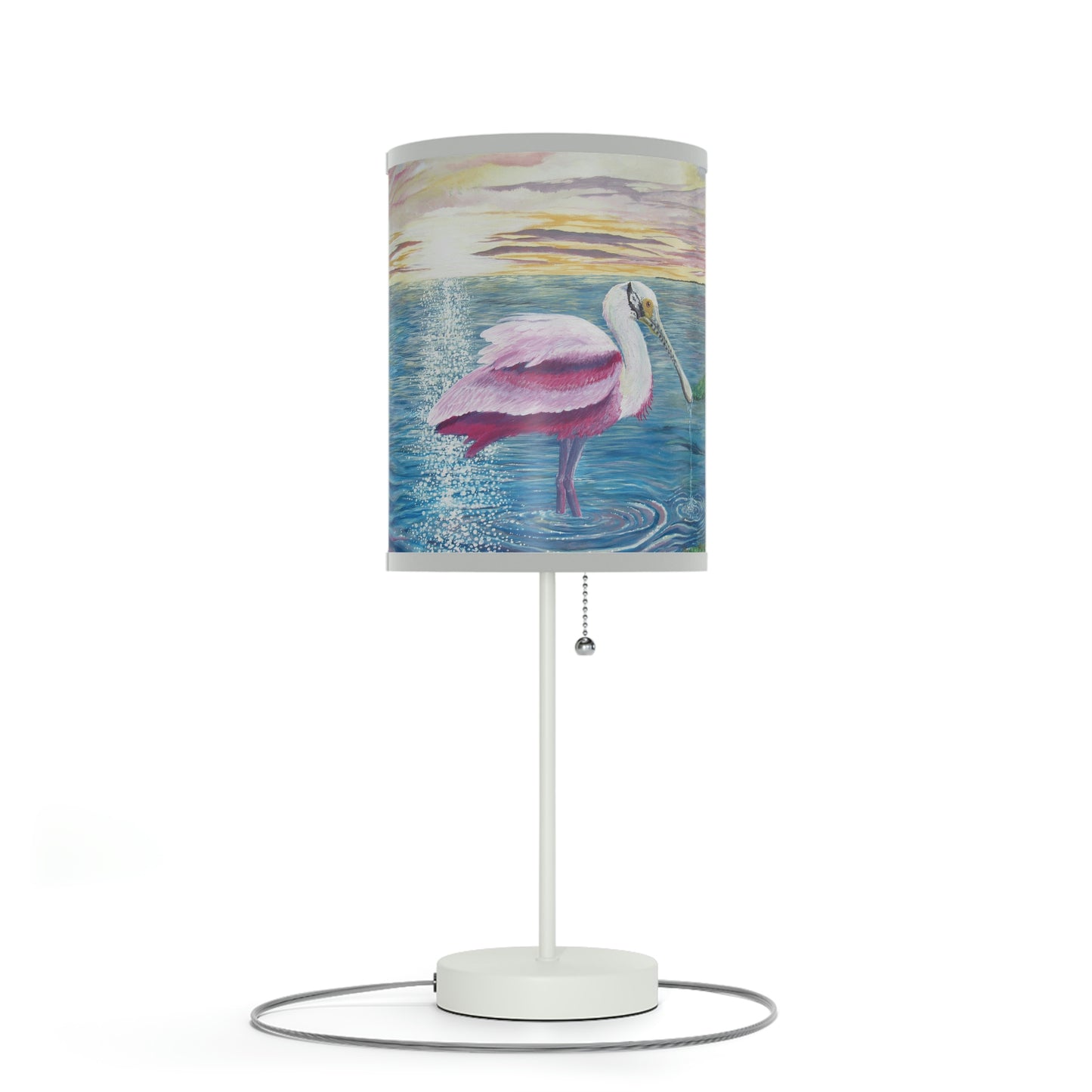 Roseate Spoonbill Art Lamp on a Stand, US|CA plug