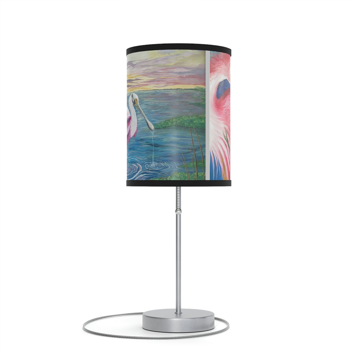 Roseate Spoonbill Art Lamp on a Stand, US|CA plug