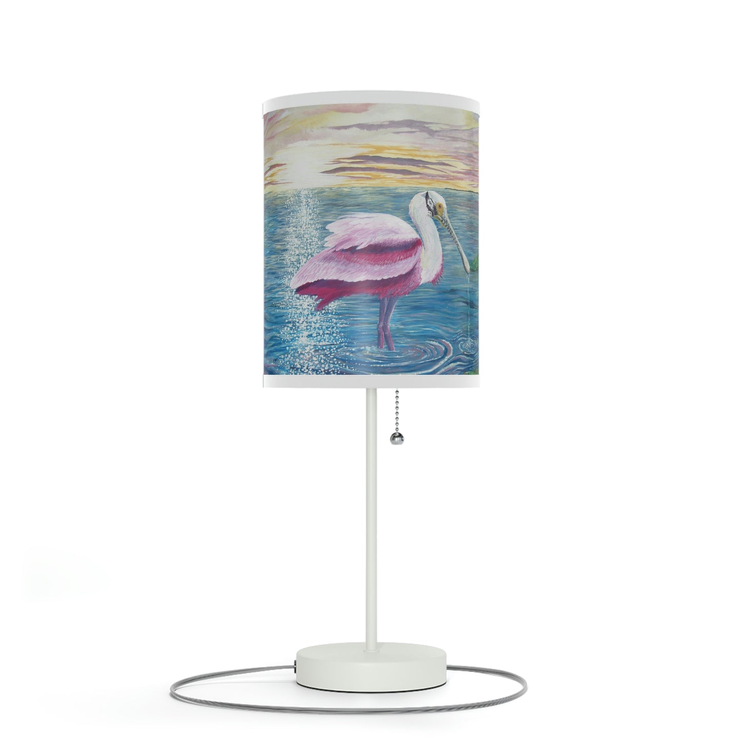 Roseate Spoonbill Art Lamp on a Stand, US|CA plug