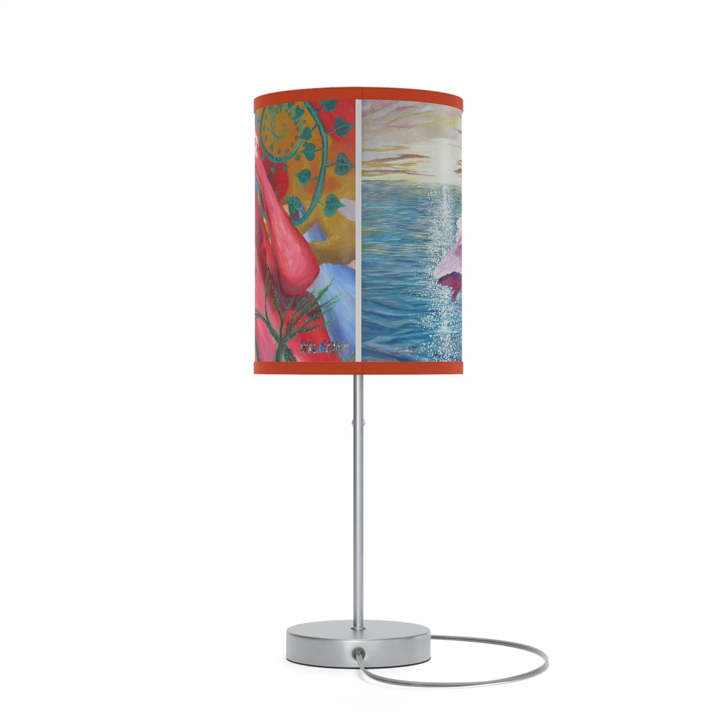 Roseate Spoonbill Art Lamp on a Stand, US|CA plug