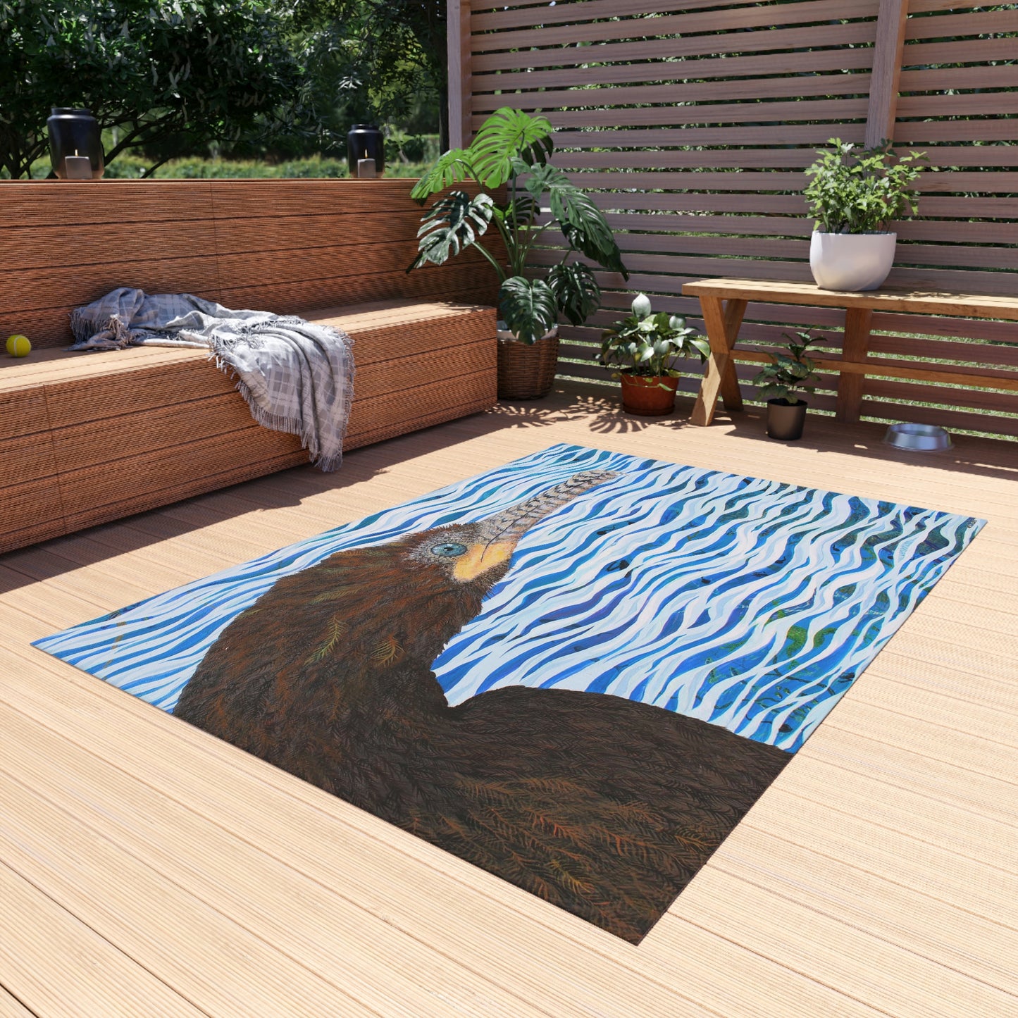 Cormorant in Paradise Port Aransas Wildlife Outdoor Rug