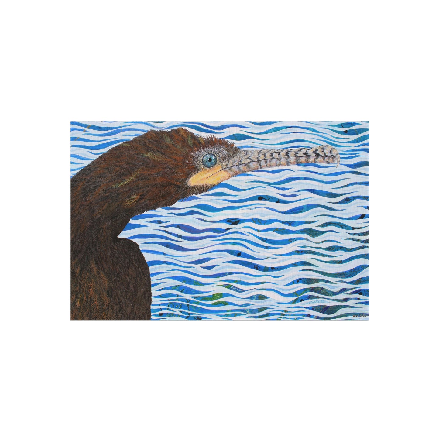 Cormorant in Paradise Port Aransas Wildlife Outdoor Rug